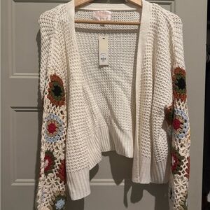 Francesca’s - Women's Cream Crochet Cardigan Sweater